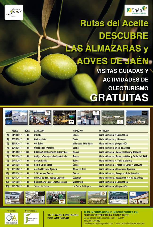 Rutas del aceite "Descubre las almazaras y AOVES de Jaén"