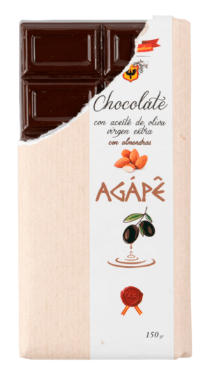 Chocolate Negro con AOVE Agápê y almendras