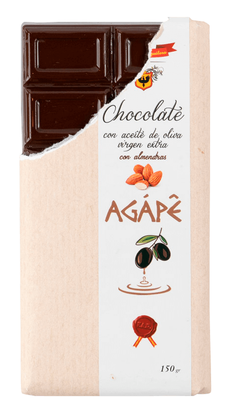 Chocolate Negro con AOVE Agápê y almendras