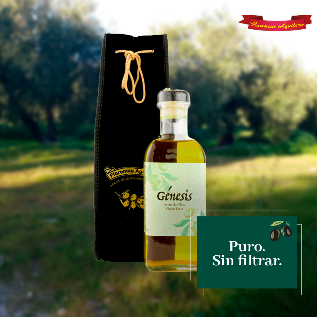 Aceite de oliva de primera prensada: así es el Génesis, el aceite de oliva sin filtrar de Florencio Aguilera